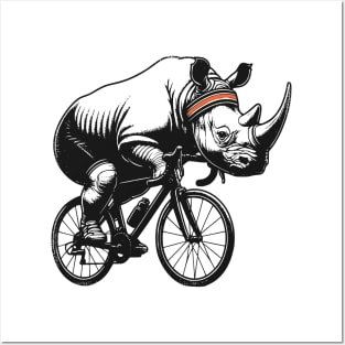 Cycling Rhino Posters and Art